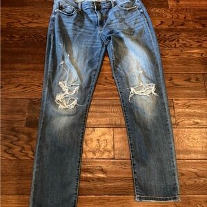 Judy Blue Straight Leg Distressed Blue Jeans